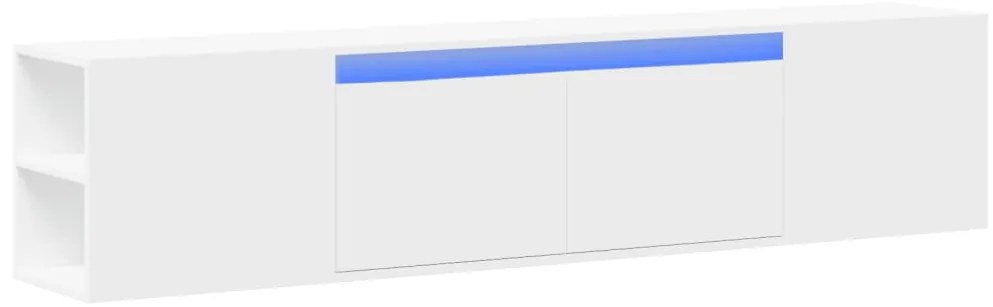 Móvel de parede para TV com luzes LED 180x31x39,5 cm branco