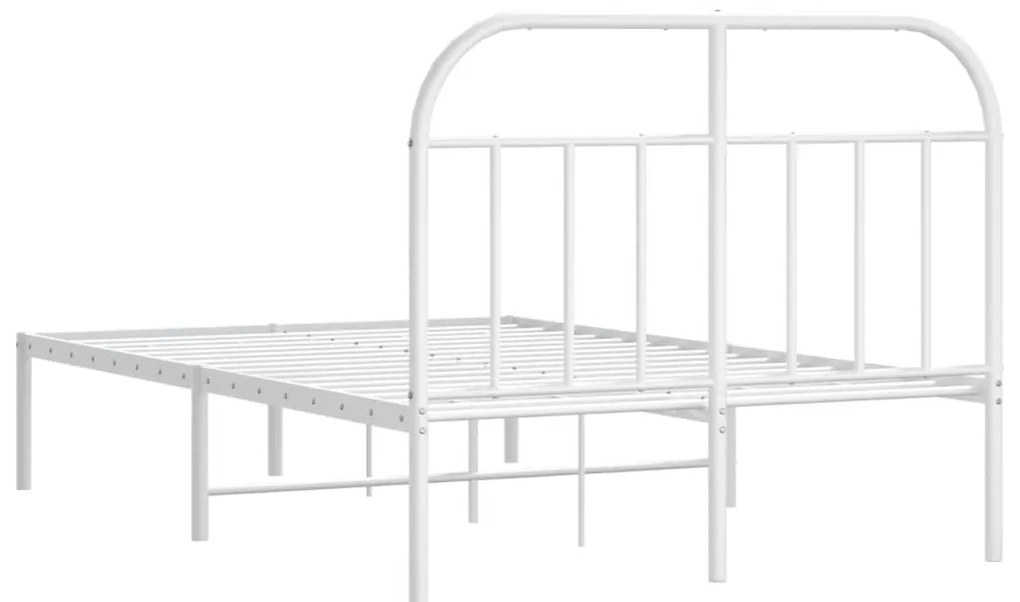 Estrutura de cama com cabeceira 120x200 cm metal branco