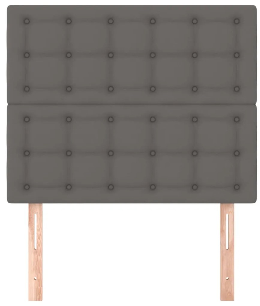 Cabeceira de cama 2 pcs couro artificial 80x5x78/88 cm cinzento