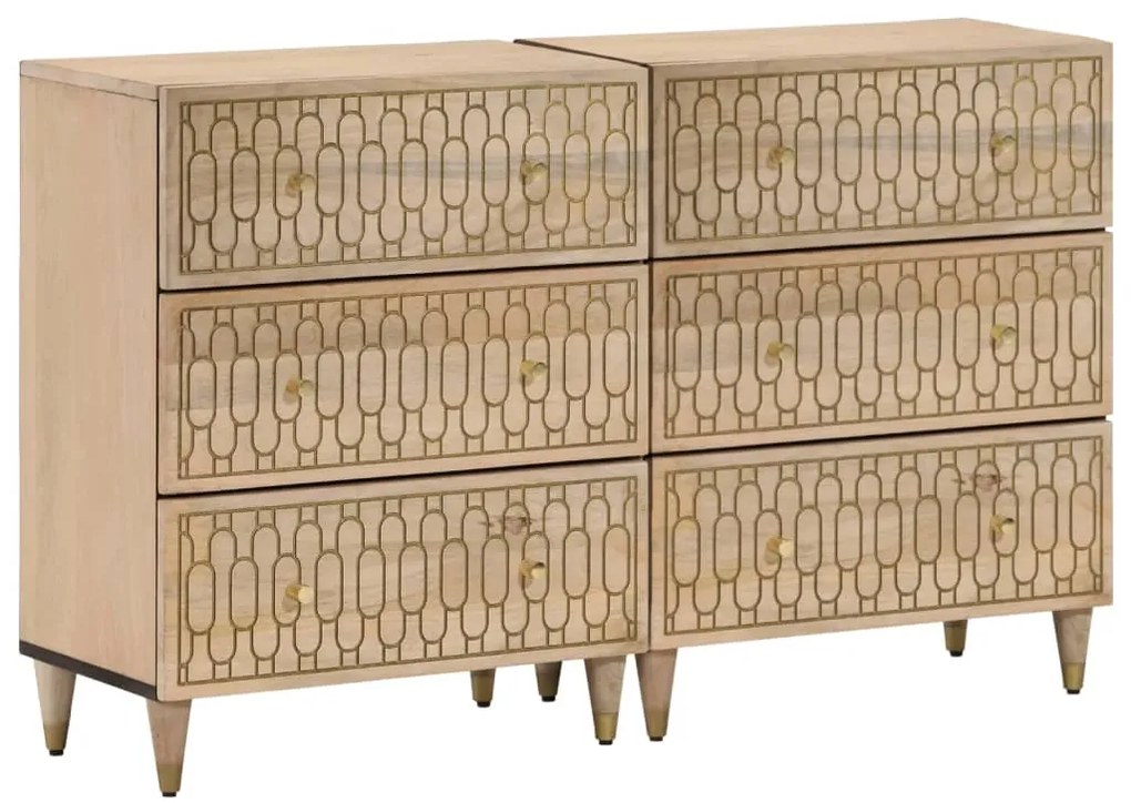 vidaXL Móveis de apoio 2 pcs 60x33x75 cm madeira de mangueira maciça