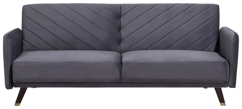 Sofá-cama de 3 lugares em tecido cinzento SENJA Beliani
