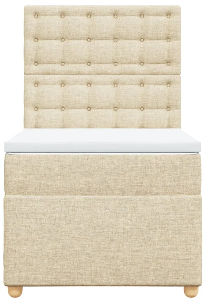 Cama com molas/colchão 90x190 cm tecido cor creme