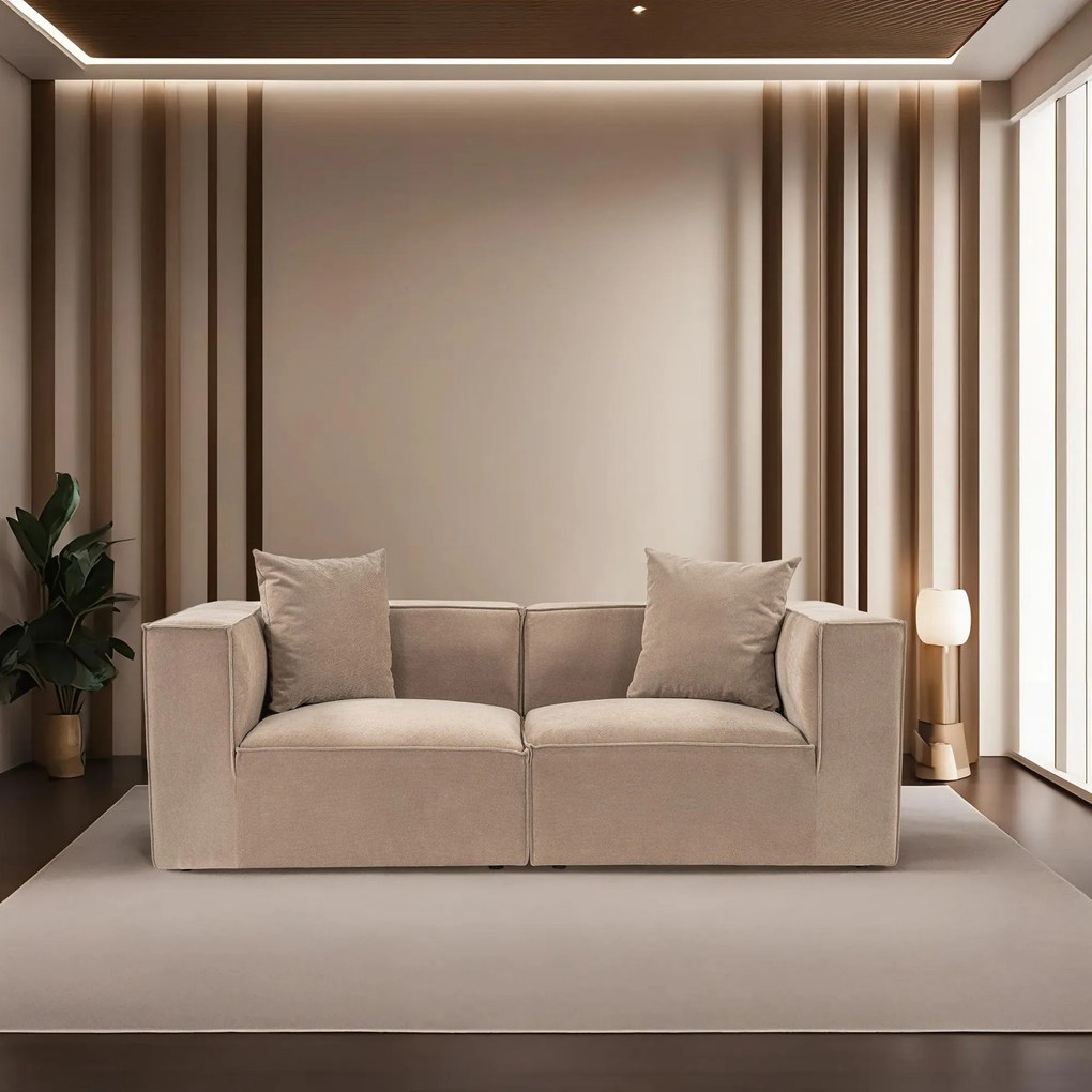 Sofá de 2 Lugares Sora – Cappuccino – 190 cm x 65 cm x 95 cm