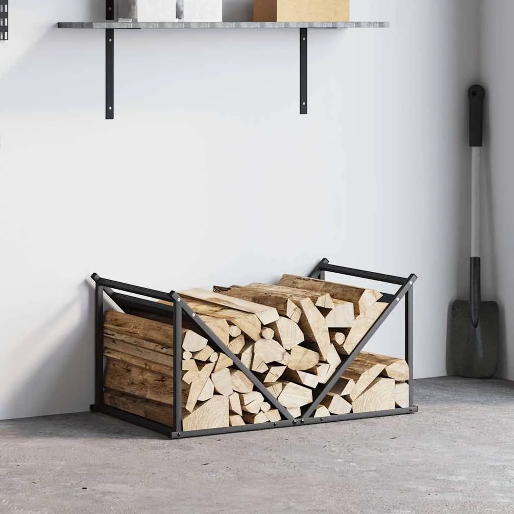 Suporte para lenha 70x43x34,5 cm aço laminado a frio preto