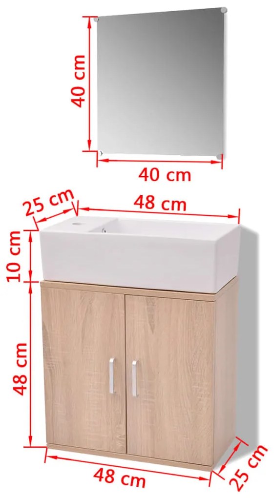 Móveis casa de banho 3 pçs e conjunto de bacia bege