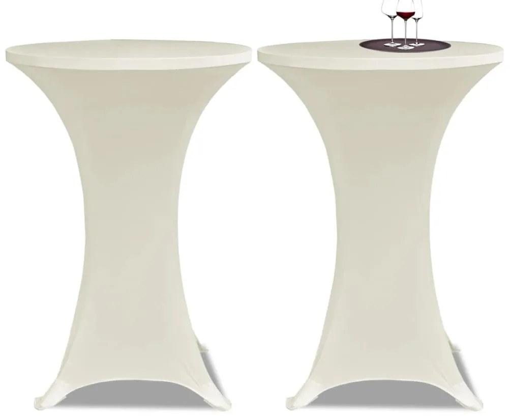 Toalha de Mesa elástica Ø70, Creme / 2 peças