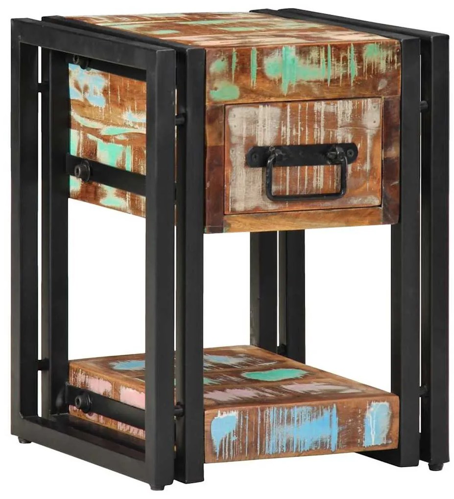 Criado-mudos 2 pcs 40x40x40 cm Madeira recuperada maciça