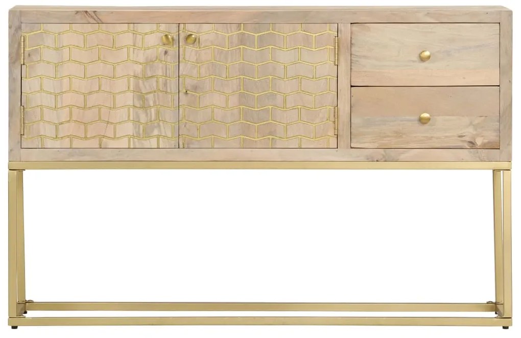 Aparador 120x30x75 cm madeira de mangueira maciça dourado
