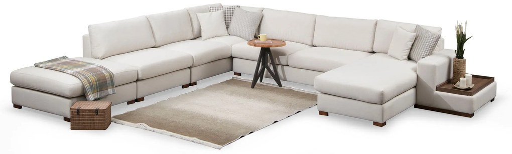 Sofá de Canto Loop - Branco - 374 cm x 428 cm x 85 cm