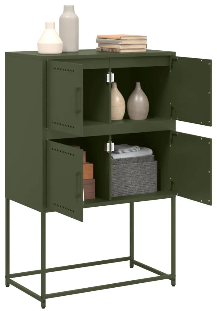 Aparador 68,5x38,5x107 cm aço verde azeitona