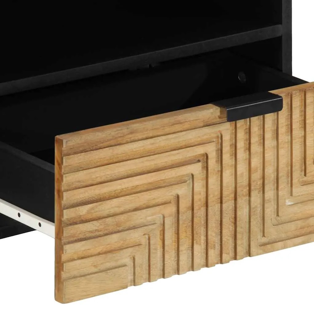 Móvel de TV 80x33x46 cm madeira de mangueira maciça castanho
