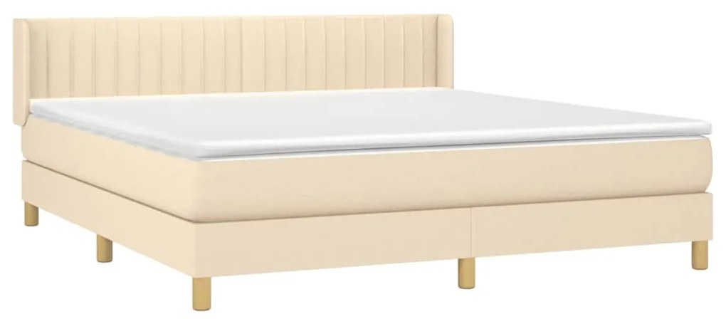 Cama com molas/colchão 180x200 cm tecido cor creme