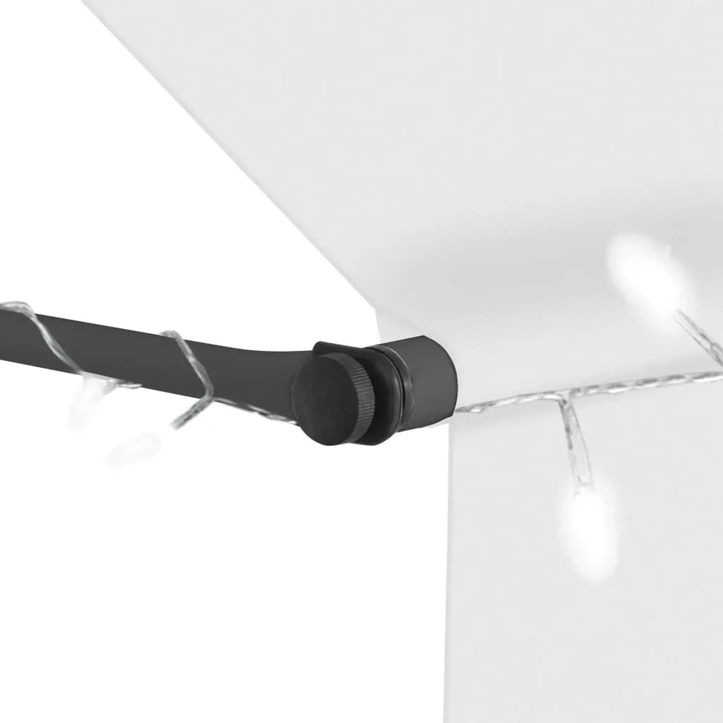 Toldo retrátil manual com LED 400 cm creme