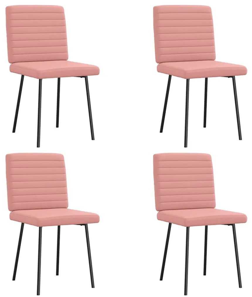 Cadeiras de jantar 4 pcs couro artificial rosa