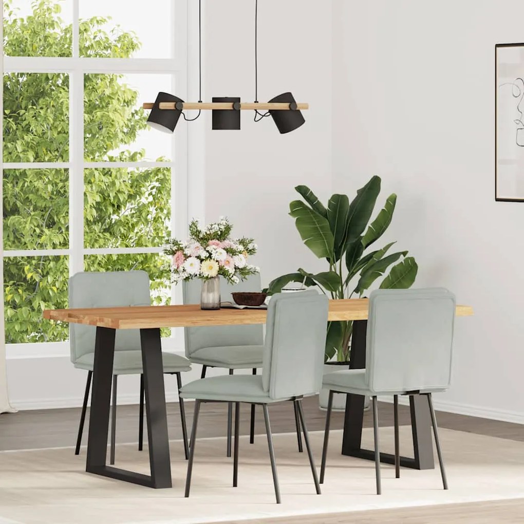 Cadeiras de jantar 4 pcs veludo cinzento-claro