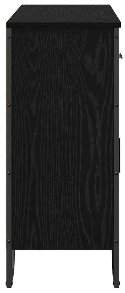 Aparador Carvalho Preto 97x32,5x74,5 cm Madeira Engenheirada