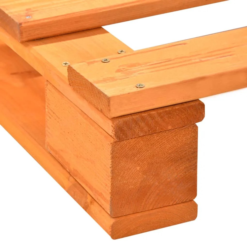 Estrutura de cama em paletes pinho maciço 90x200 castanho