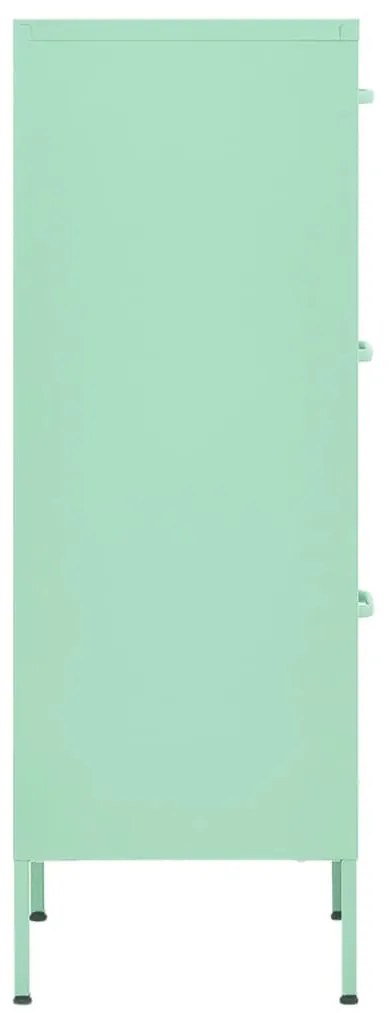 Armário de arrumação aço 42,5x35x101,5 cm verde-hortelã
