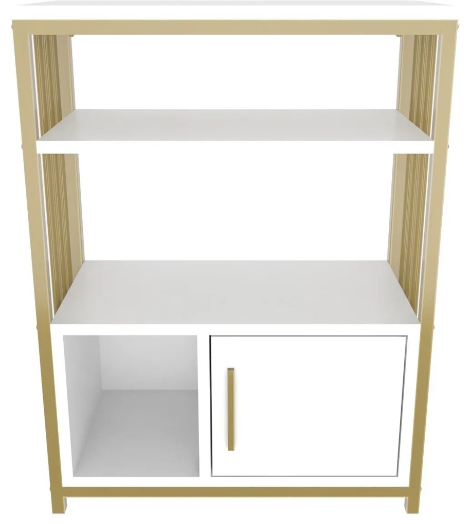 Estante Letos – Branco e Dourado – 60x80x29,6 cm