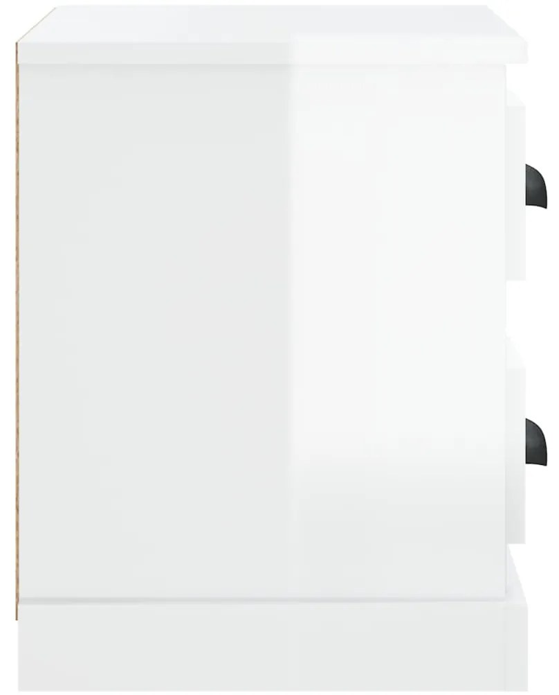 Mesa de cabeceira 60x35,5x45 cm branco brilhante