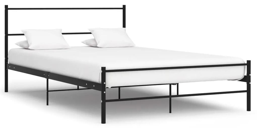Estrutura de cama em metal preto 140x200 cm
