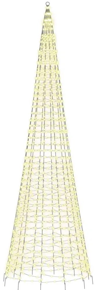 Árvore de Natal LED no mastro 1534 LEDs branco quente 500 cm