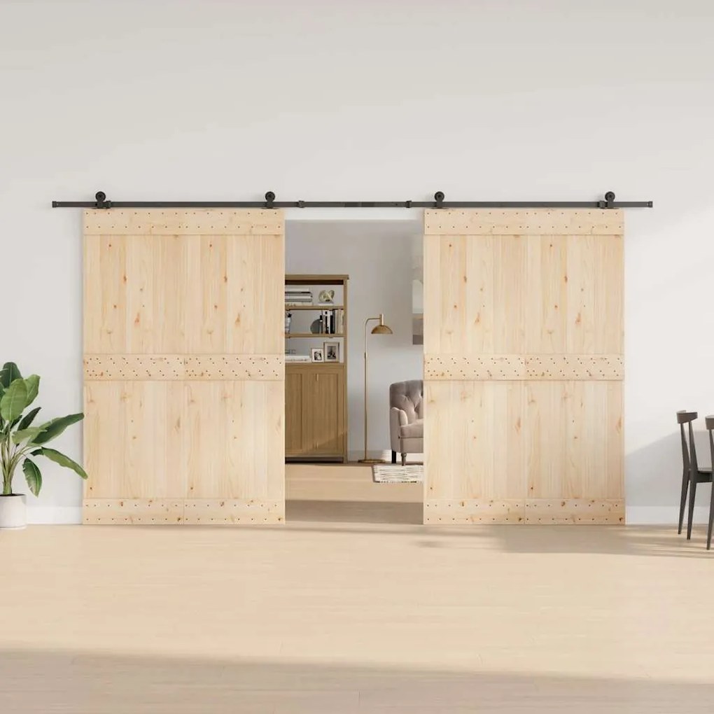 Kit de ferragens para porta deslizante 400 cm aço preto