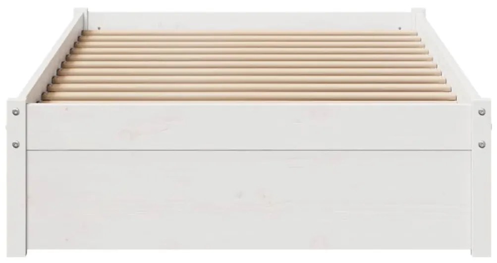 Cama sem colchão 90x190 cm madeira de pinho maciça branco