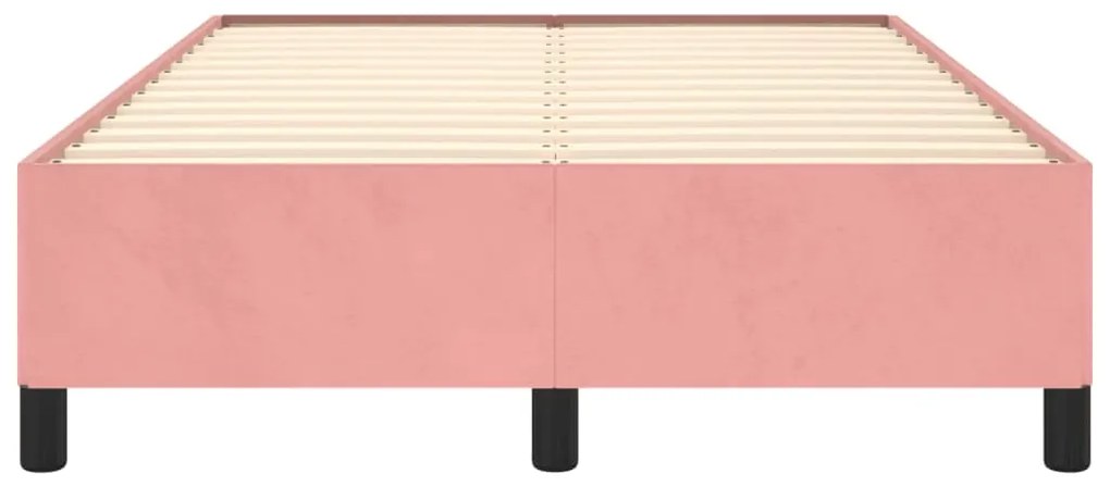 Estrutura de cama com colchão 120x190 cm veludo rosa