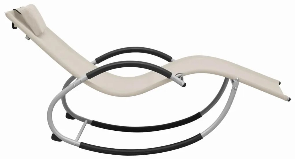 Espreguiçadeira com almofadão textilene creme