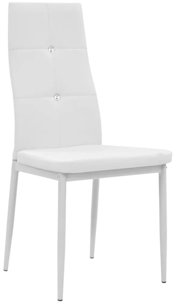 Cadeiras de jantar 4 pcs couro artificial branco