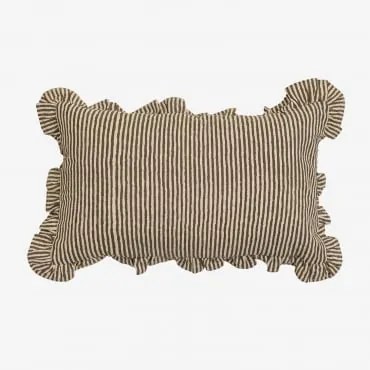 Almofada Retangular 35x50 Cm Em Algodão Clouzot Tapioca Bege - Verde Exército Claro - Sklum