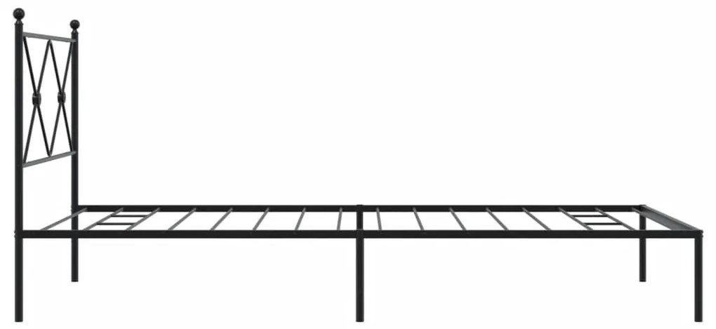 Estrutura de cama com cabeceira 100x190 cm metal preto