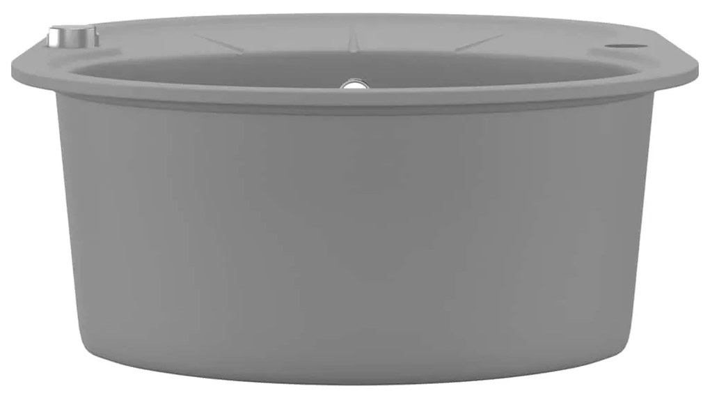 Lava-louça com 1 cuba oval cinzento