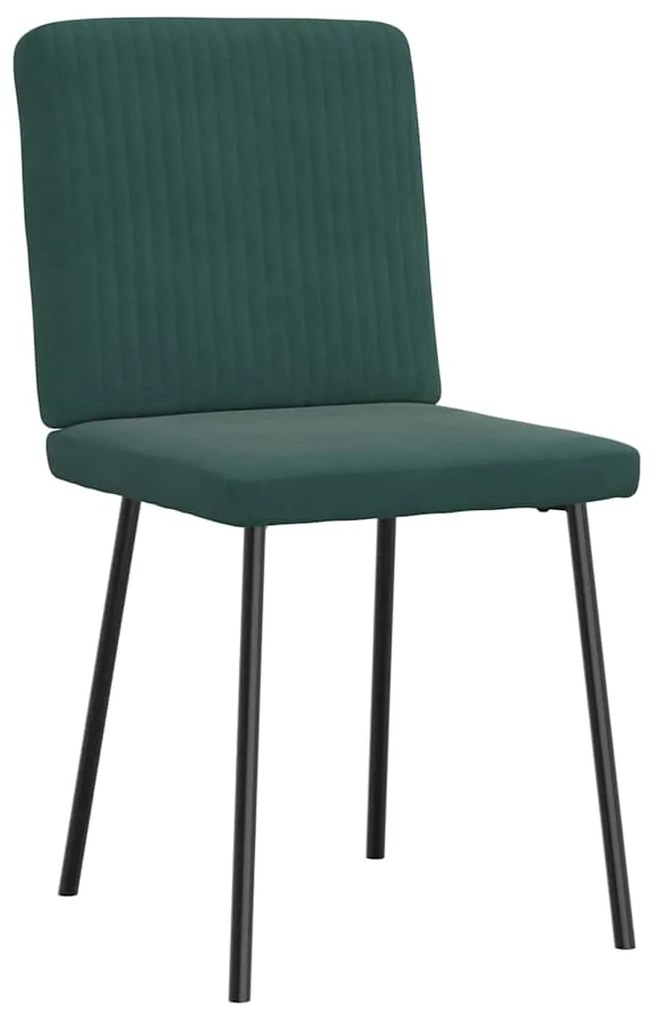 Cadeiras de jantar 2 pcs veludo verde-escuro