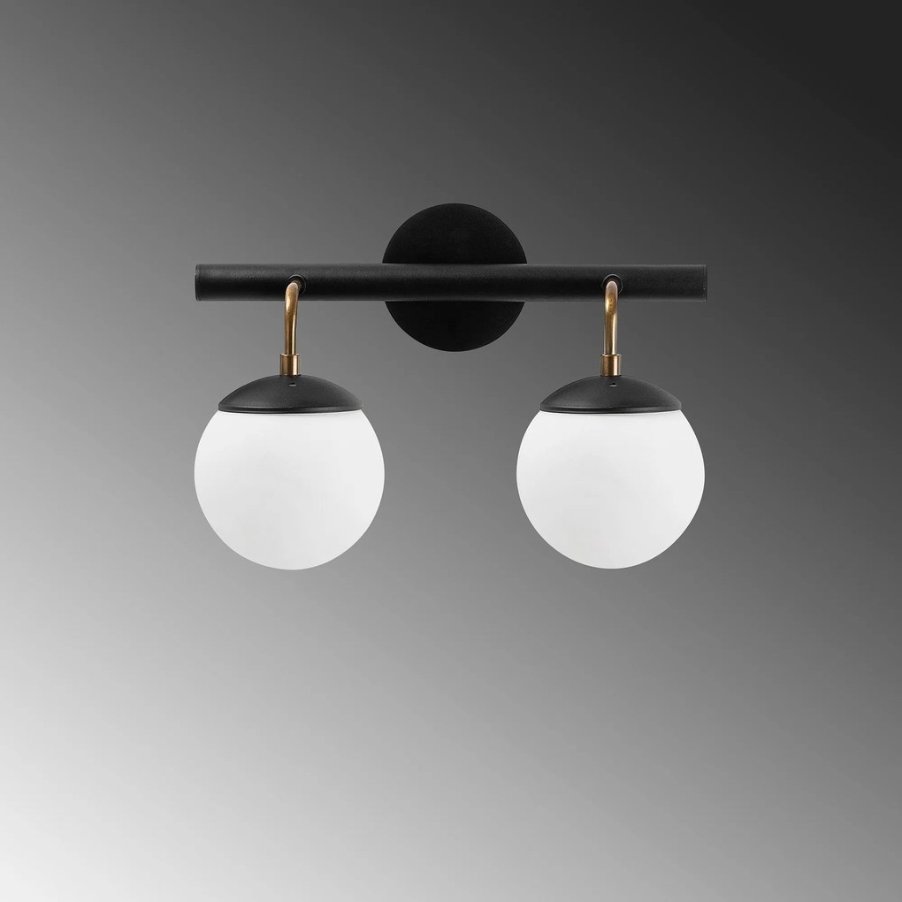 Aplique de Parede Gondol – Preto/Branco – 41 x 20 cm