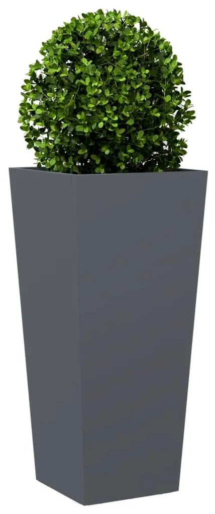 Vaso/floreira de jardim 35x35x75 cm aço antracite