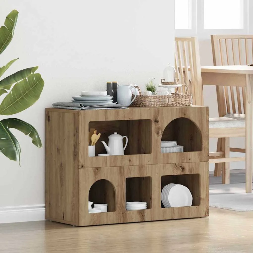 vidaXL Buffet Carvalho Artesanal 80,5 x 35 x 59 cm Madeira processada