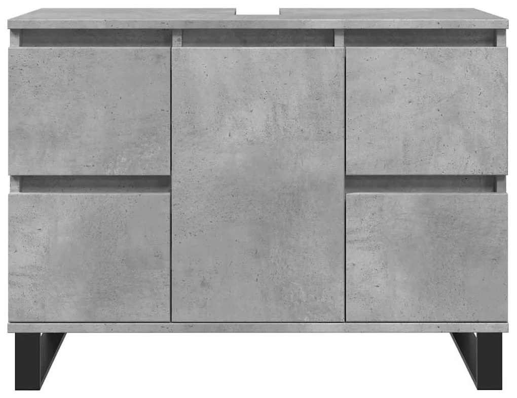 Armário lavatório WC 80x33x60cm derivados madeira cinza cimento