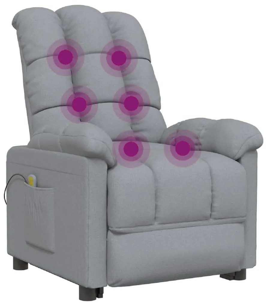 Poltrona de massagens tecido cinzento-claro