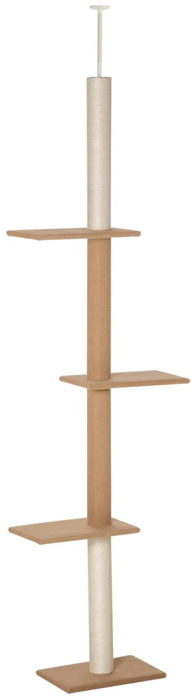 PawHut Arranhador para Gatos de Chão ao Teto 43x27x228-260 cm Torre pa