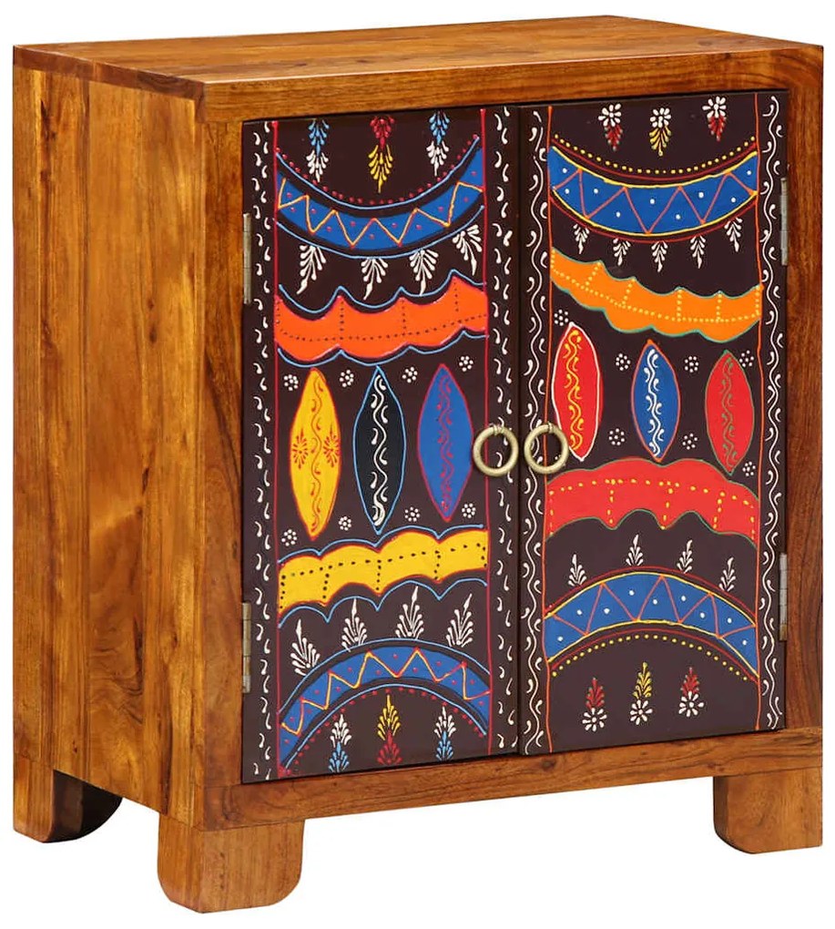 vidaXL Aparador multicor 50x35x60 cm madeira de acácia maciça
