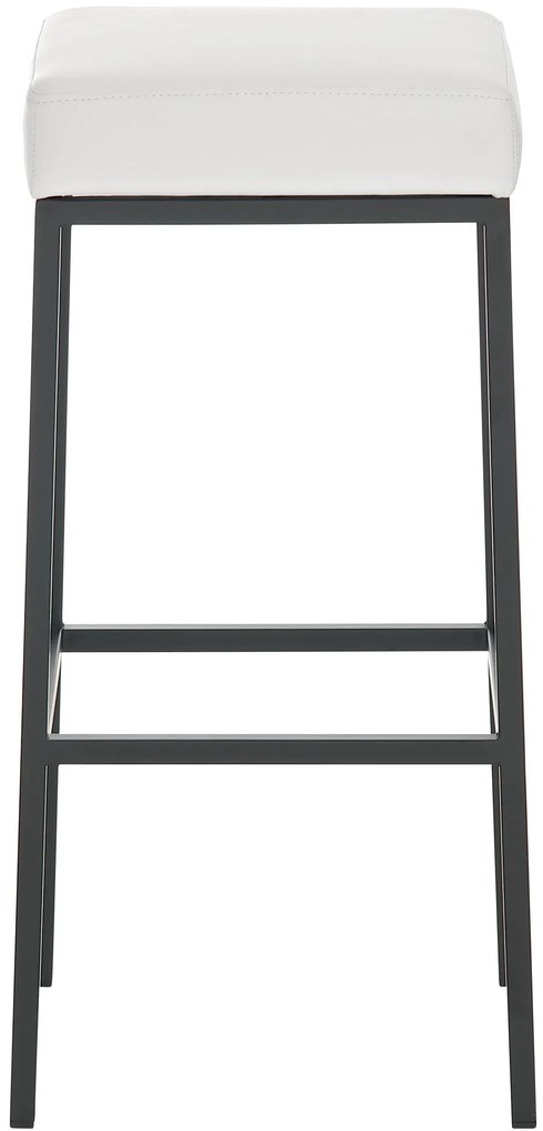 Banco de bar Montreal em couro sintético e com estrutura preta 37 x 78 x 37 cm Branco