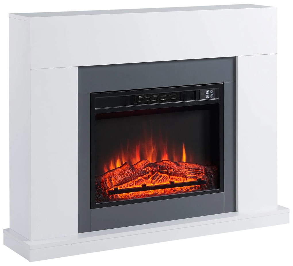 Lareira Elétrica 1800-2000W com Controle Remoto Chama Ajustável Termostato Temporizador Semanal e Proteção contra Superaquecimento 113x26,6x87,5cm Bra