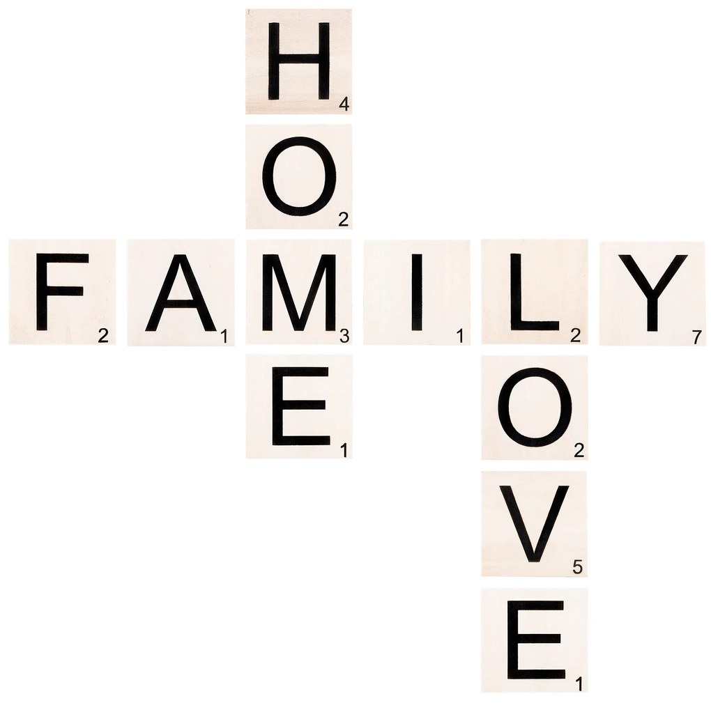 Acessório Decorativo de Parede Scrabble Set – Preto e Branco – 95 x 95