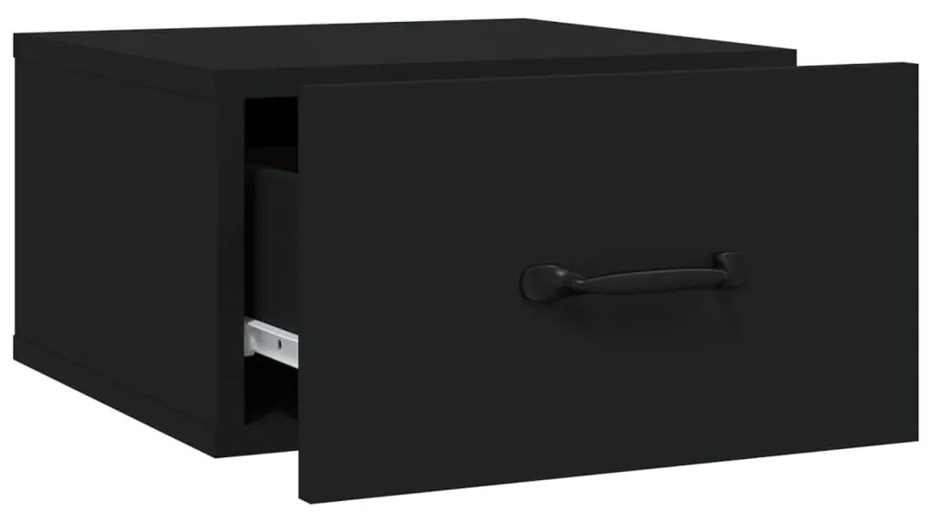 Mesa de cabeceira montagem na parede 35x35x20 cm preto