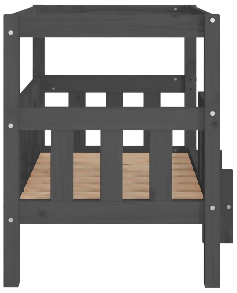 Cama para cães 75,5x63,5x70 cm madeira de pinho maciça cinza