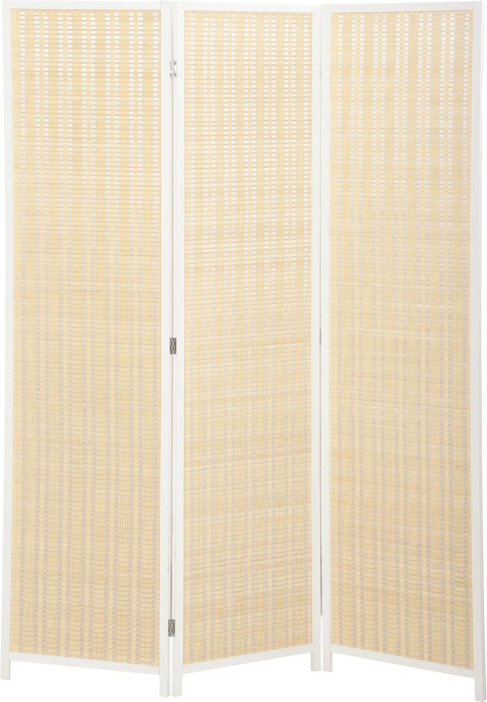 HOMCOM Biombo de madeira separador de ambientes divisória dobrável 3 painéis 135 x 180 cm branco | Aosom Portugal