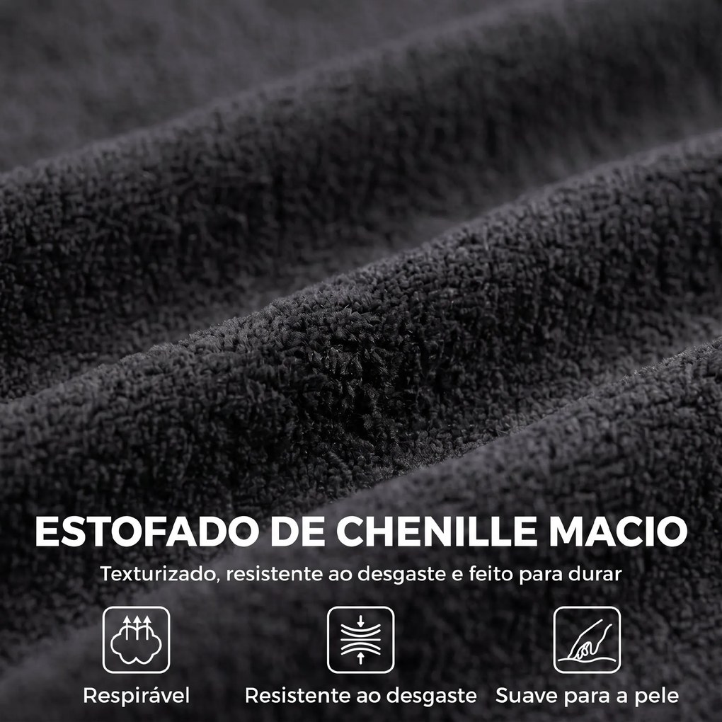 Sofá de 2 Lugares em Chenille com 2 Almofadas Assento com Molas sem Montagem 171,5x91,5x83 cm Cinza Escuro
