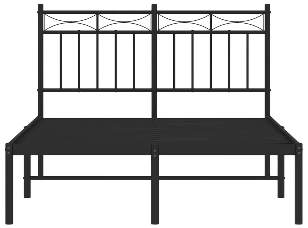 Estrutura de cama com cabeceira 120x200 cm metal preto